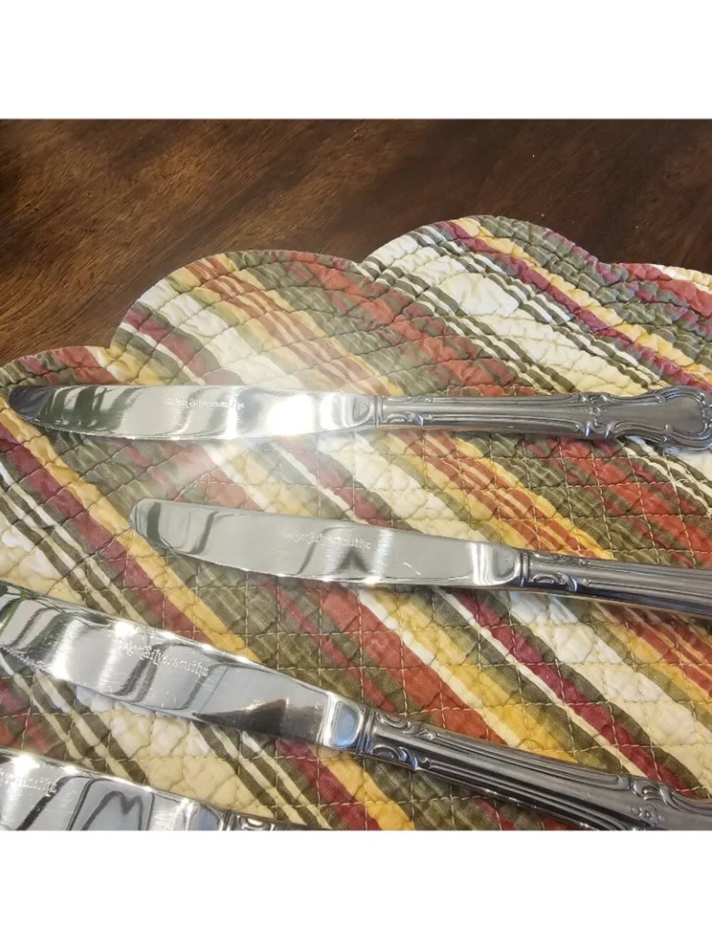 Vintage Salem Silversmith Victoria Dinner Knives Set of 5 Stainless Japan VTG
